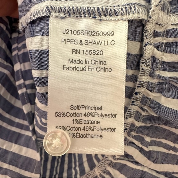 Veronica Beard Jeans Antonia Sleeveless Striped Ruffled Shirt, Size Large - Picture 12 of 14